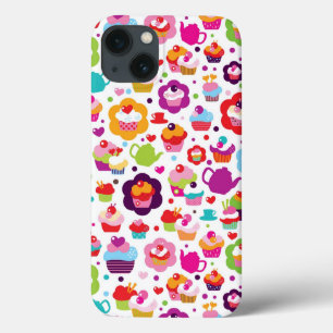 Cute cup cake and tea pot iPhone 13 case
