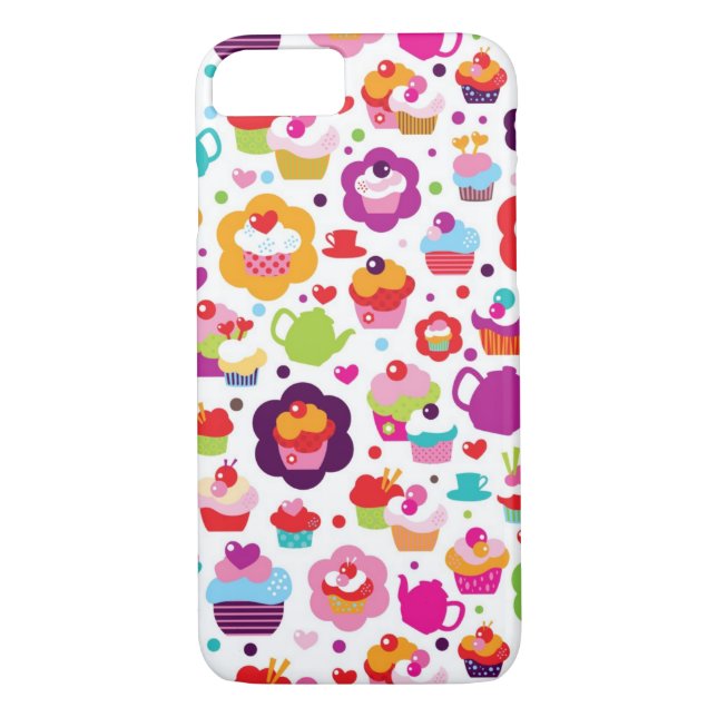 Cute cup cake and tea pot Case-Mate iPhone case (Back)