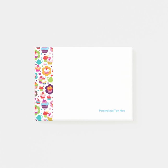 Cute cup cake and tea pot post-it notes (Front)