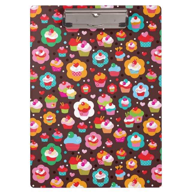 Cute Cup Cake Pattern Clipboard (Front)