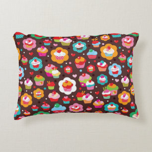 Cute Cup Cake Pattern Decorative Cushion