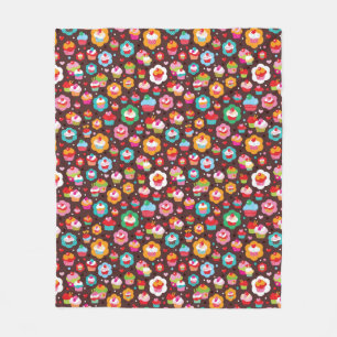 Cute Cup Cake Pattern Fleece Blanket