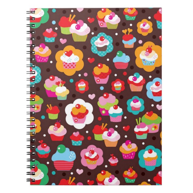 Cute Cup Cake Pattern Notebook (Front)