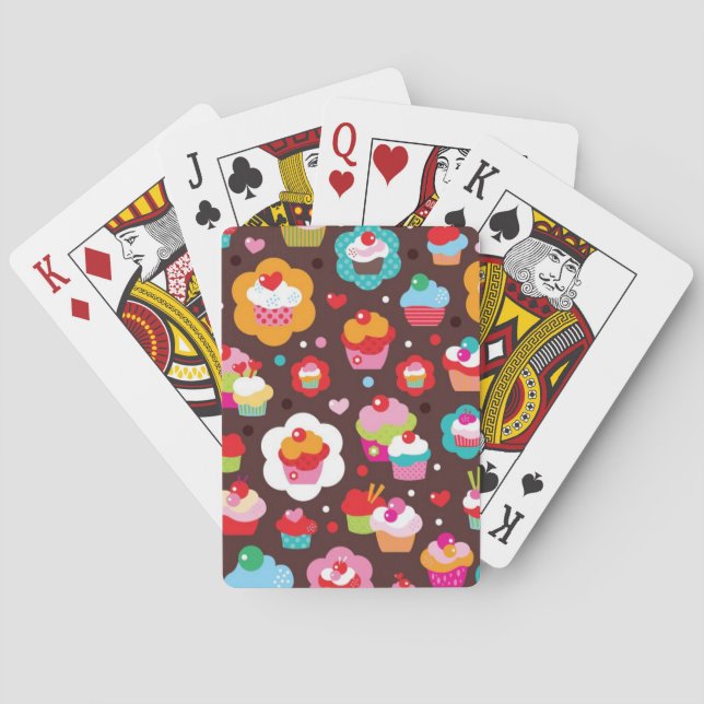 Cute Cup Cake Pattern Playing Cards (Back)