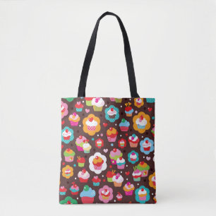 Cute Cup Cake Pattern Tote Bag