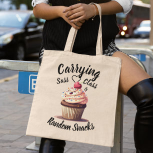 Cute Cupcake and Customisable Typography Tote Bag