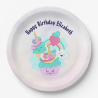 Cute Cupcake and Happy Ice Cream Birthday