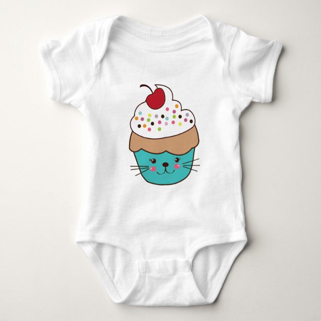 Cute Cupcake Baby Jumper Bodysuit (Front)