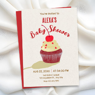 Cute cupcake baby shower invitation