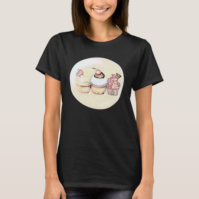 Cute  Cupcake  Bakery Cake  Baking T-Shirt (Front)