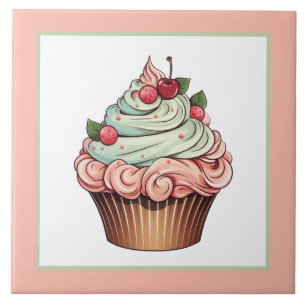Cute cupcake bakery home business crafting  tile