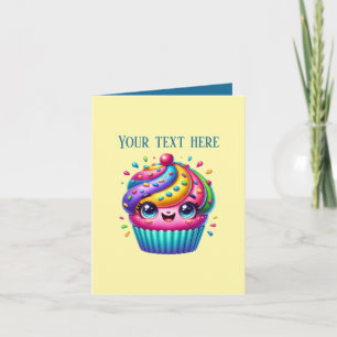 Cute cupcake bakery vendors customisable card
