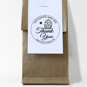 Cute Cupcake Baking Small Business Thank You  Rubber Stamp