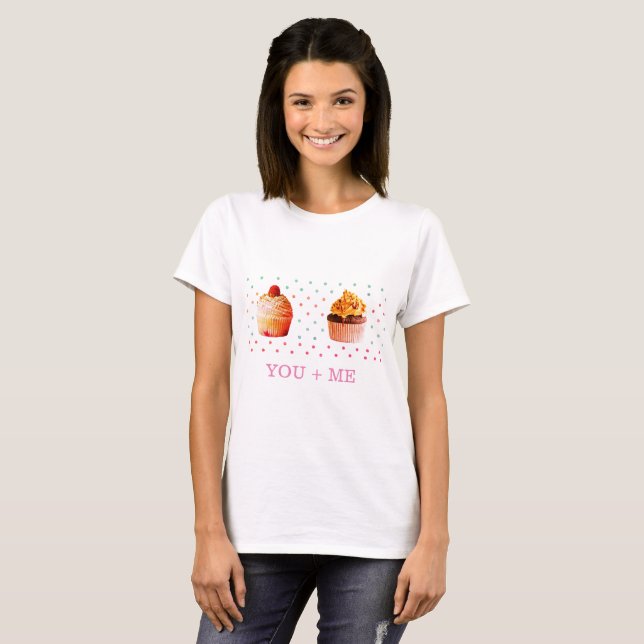 Cute Cupcake Basic T-Shirt, You and me T-Shirt (Front Full)