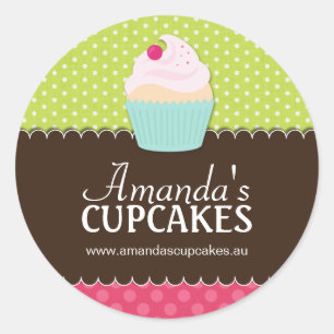 Cute Cupcake Box or Jar Stickers