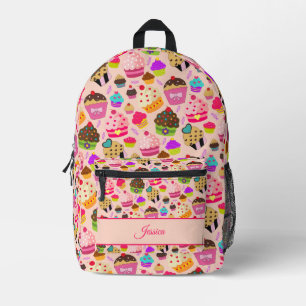 Cute Cupcake Cake Personalised Printed Backpack
