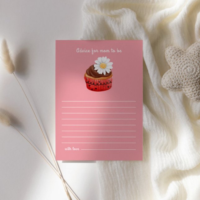 Cute Cupcake Flowers Baby Shower Advice For Mum Enclosure Card (Creator Uploaded)