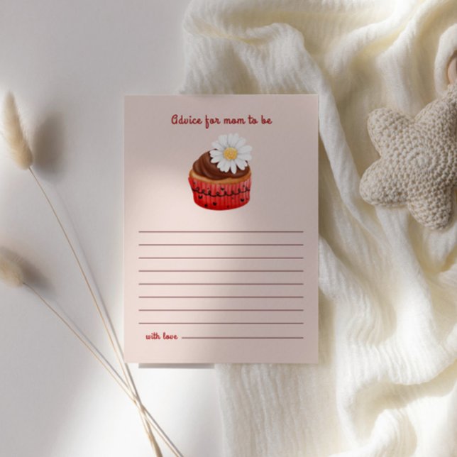 Cute Cupcake Flowers Baby Shower Advice For Mum Enclosure Card (Creator Uploaded)