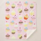 Cute Cupcake Food with Pink background pattern