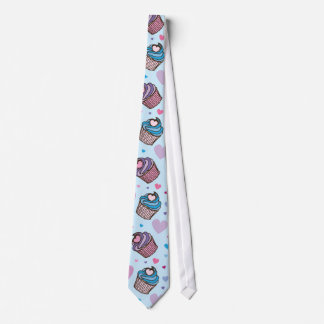 Cute Cupcake Heart Pattern Tie