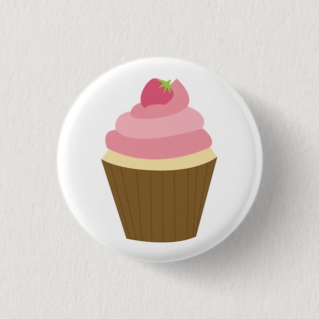Cute Cupcake Illustration 3 Cm Round Badge (Front)