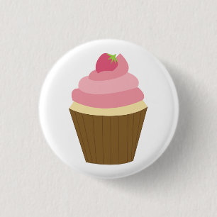 Cute Cupcake Illustration 3 Cm Round Badge