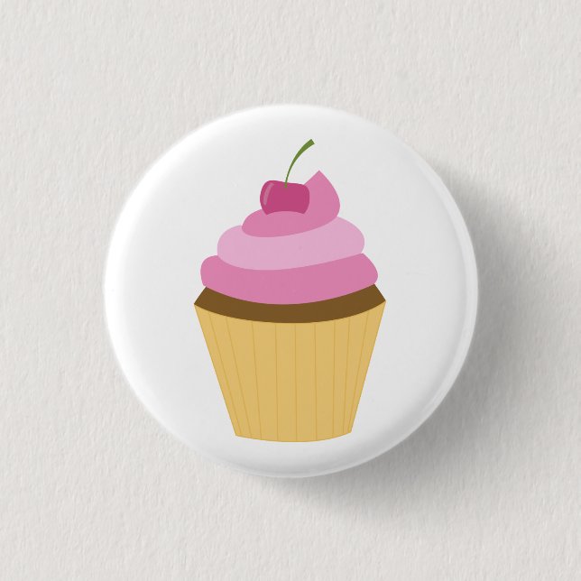 Cute Cupcake Illustration 3 Cm Round Badge (Front)