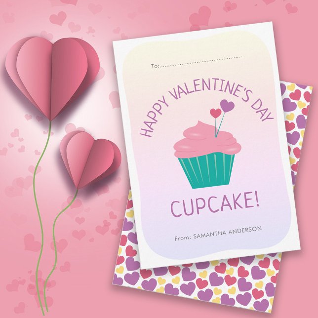 Cute Cupcake Kids Classroom Valentine (Creator Uploaded)