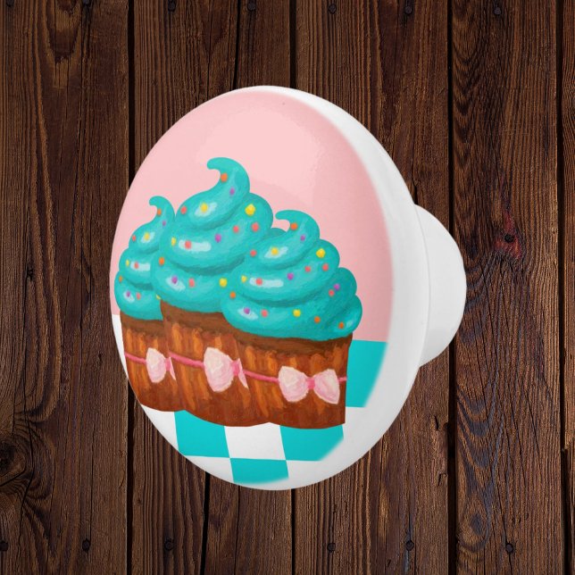 cute cupcake kitchen decor ceramic knob (Creator Uploaded)