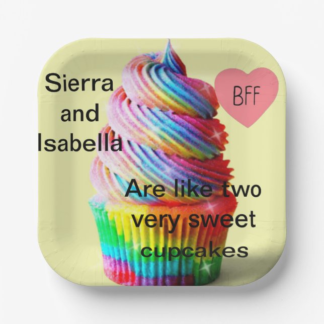 Cute cupcake paper plate (Front)