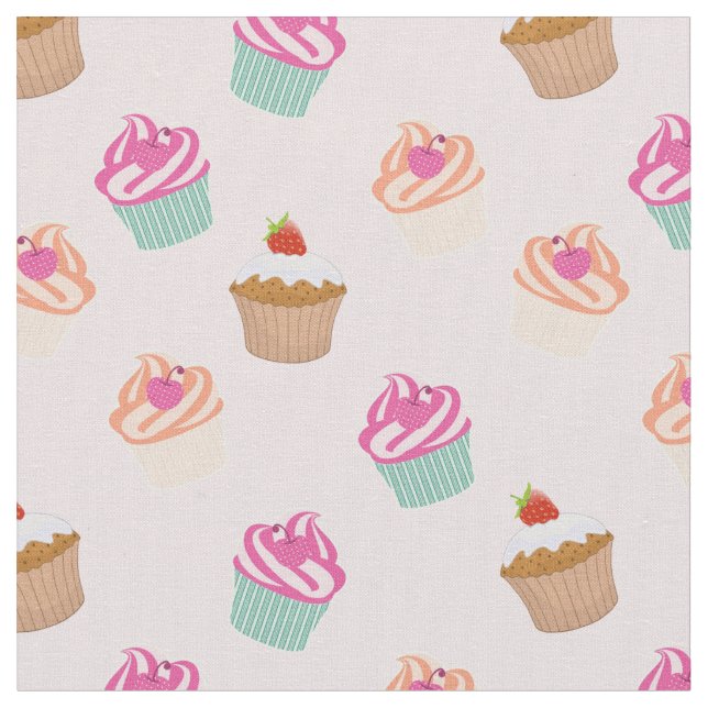 Cute cupcake pattern fabric (Close Up)