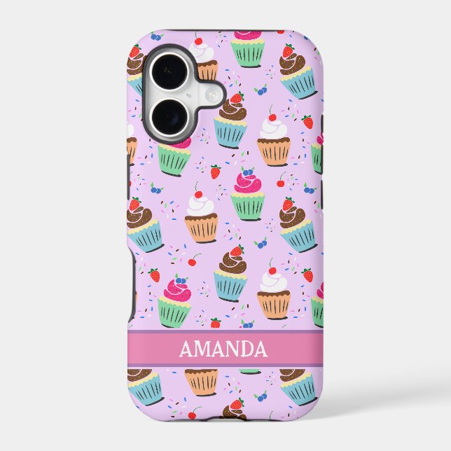Cute cupcake pattern sweet dessert bakery name (Back)