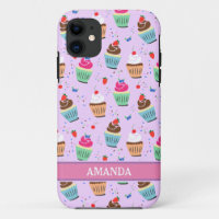 Cute cupcake pattern sweet dessert bakery name