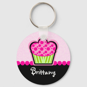 Cute Cupcake Personalised Keychain