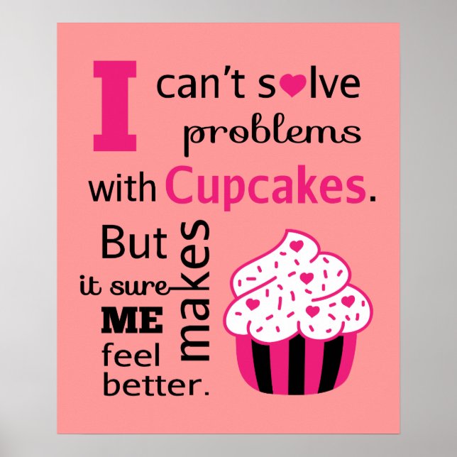 Cute Cupcake quote, Happiness Poster (Front)