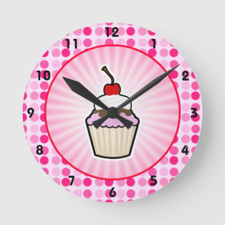 Cute Cupcake Round Clock