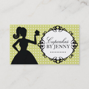 Cute Cupcake Silhouette Business Cards
