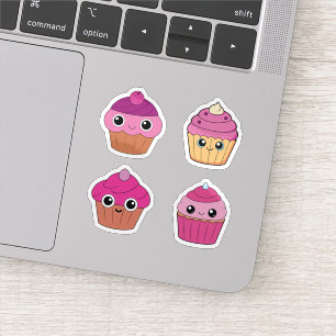 Cute cupcake sticker set