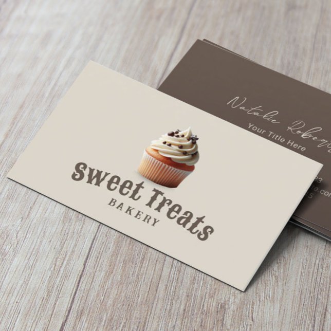Cute Cupcake Sweet Treats Cake Bakery  Business Card (Creator Uploaded)