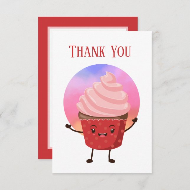 Cute cupcake vendors or baker Thank you (Front/Back)