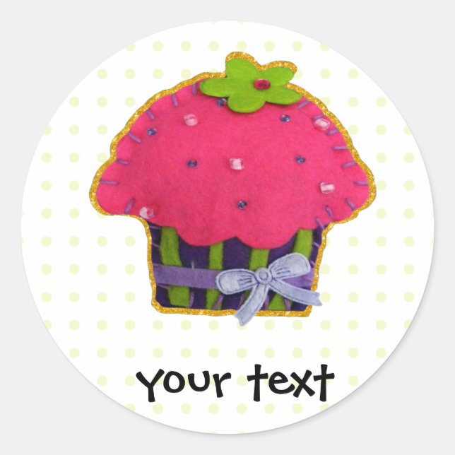 Cute Cupcakes Classic Round Sticker (Front)
