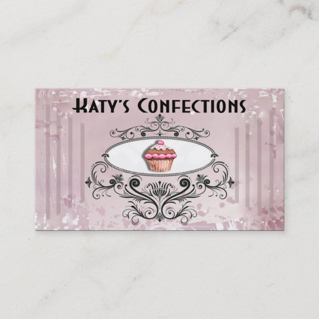Cute Cupcakes: Confections Fancy Desserts Pastries Business Card (Front)