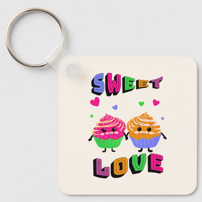 Cute cupcakes key ring (Front)