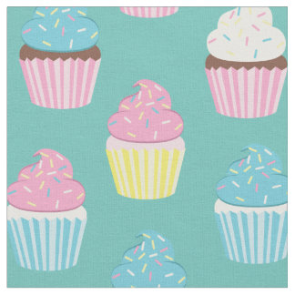 Cute Cupcakes Kids Bakery Treats Fabric