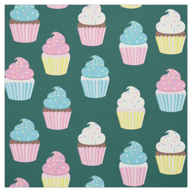 Cute Cupcakes Kids Bakery Treats Fabric (Swatch)