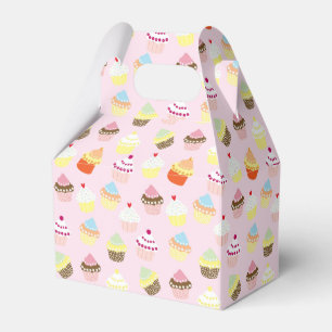 Cute Cupcakes Pattern Pastel Pink Favour Box