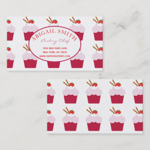 Cute Cupcakes Pattern Personalised Business Card
