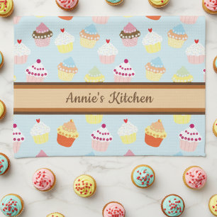 Cute Cupcakes Personalised Kitchen Towel