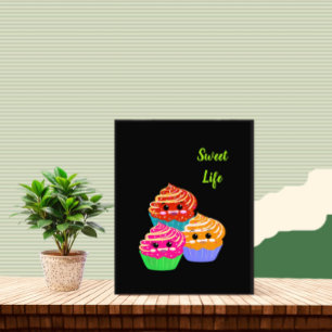Cute cupcakes photo print