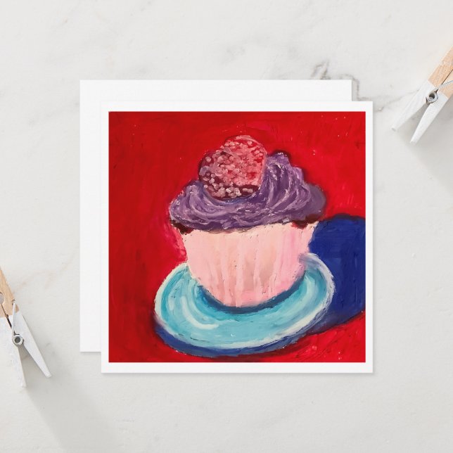 Cute Cupcke Card (Front/Back In Situ)